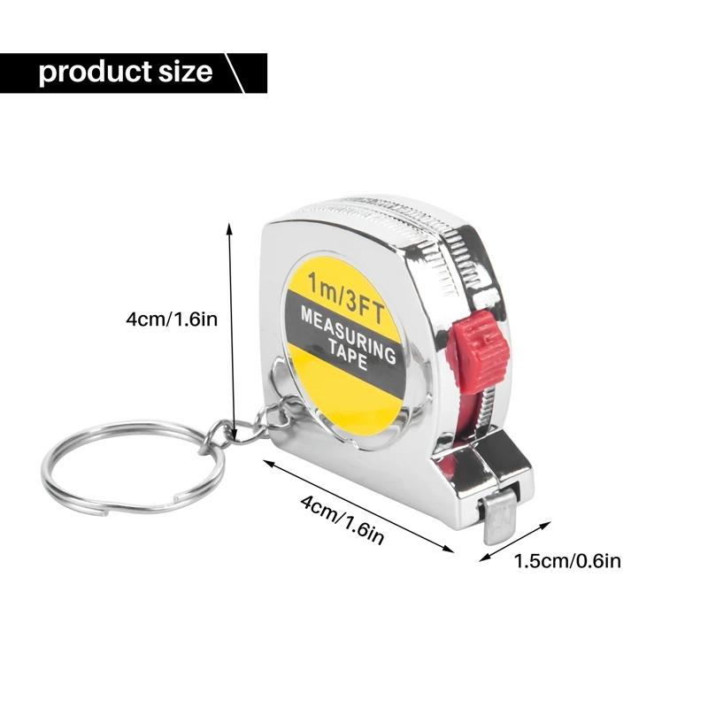 50 Pcs Keychain Tape Measure Tape Measure Functional Pocket Tape Measure Small Tape Measure Retractable For Adult Kids