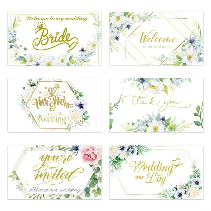 57Be 6pcs Flower Bottle BOOCK Etichetta adesivi per bottiglia vino Adesivo per matrimonio