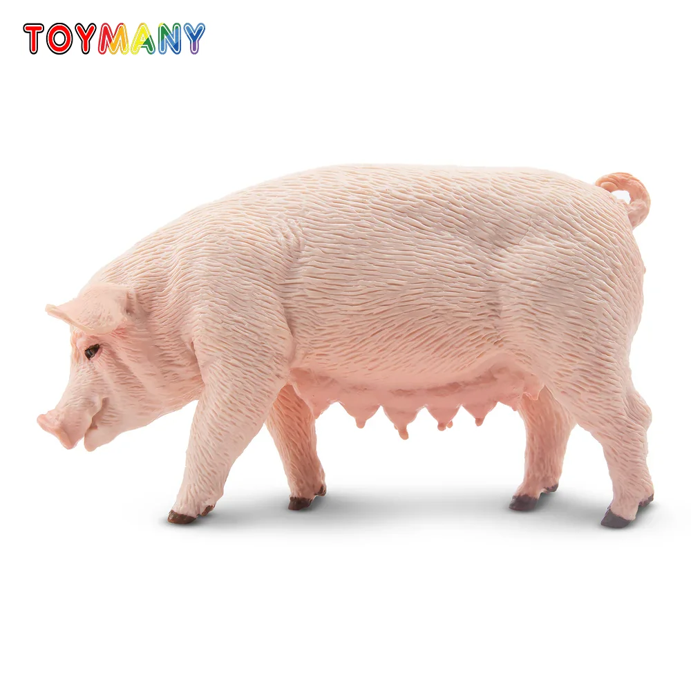 Toymany Simulation Female Adult Pig Farm Animal Model Toy Mini Figures Dolls Action Figurines Toys Children Gift Cake Decoration