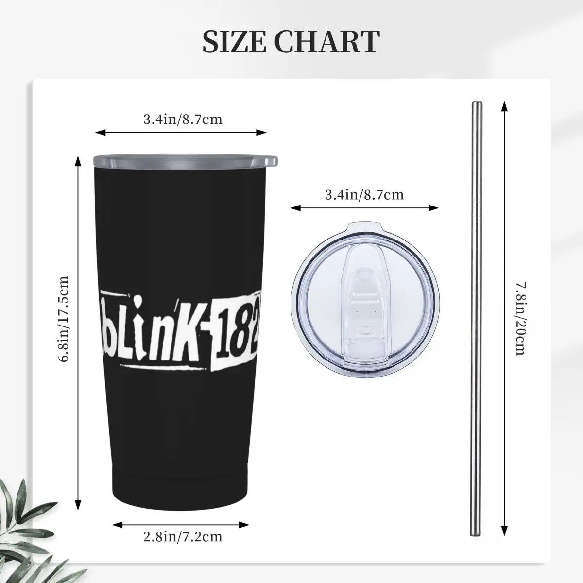 Blink 182 Punk Smile Stainless Steel Tumbler Vacuum Insulated Mugs Thermal Cold Cups Straw With Lid 20oz