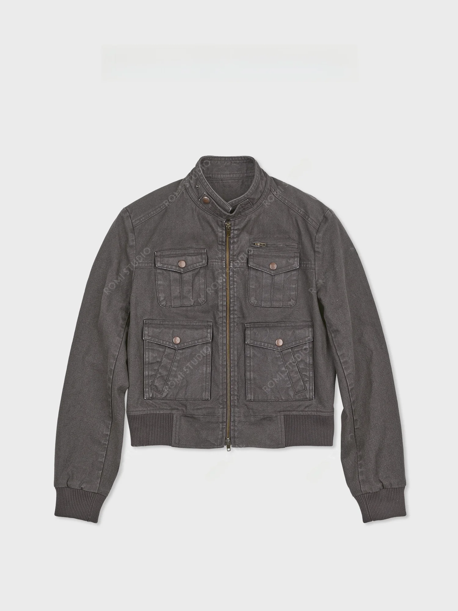 

Джинсовая куртка Romi Studio в американском ретро-стиле, укороченная, с четырьмя карманами, рабочая одежда, верхняя одежда, женская мода, весна 2026, на молнии