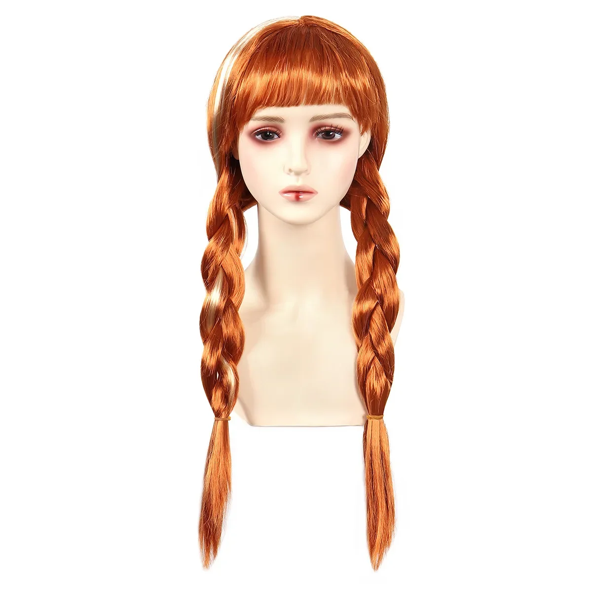 Anna Cosplay Wig Princess Braided Long Brown Wavy Heat Resistant Synthetic Hair Anime Elsa Dress Up Cosplay Halloween Party Wigs