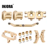 INJORA Brass Steering Knuckle Link Diff Cover Caster Blocks Extenders Wheel Hex Servo Mount for 1/18 RC Crawler Car TRX4M