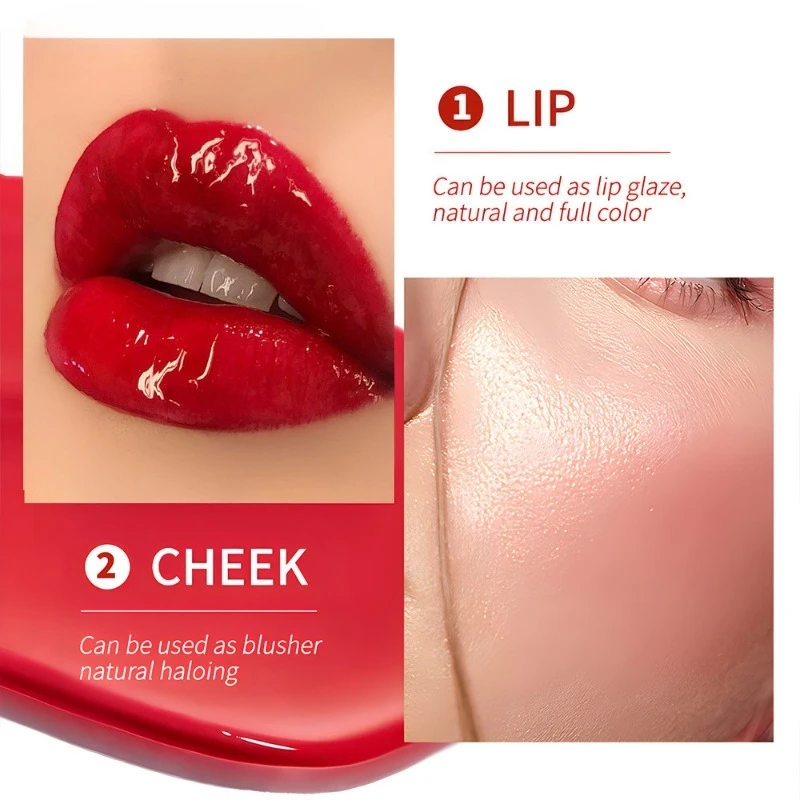 6-farbige Transferfestigungsformel für Lippen- und Wangenflecken, feuchtigkeitsspendender Lipgloss, Rouge-Tönung, langlebig, einfache Anwendung für ein natürliches Aussehen