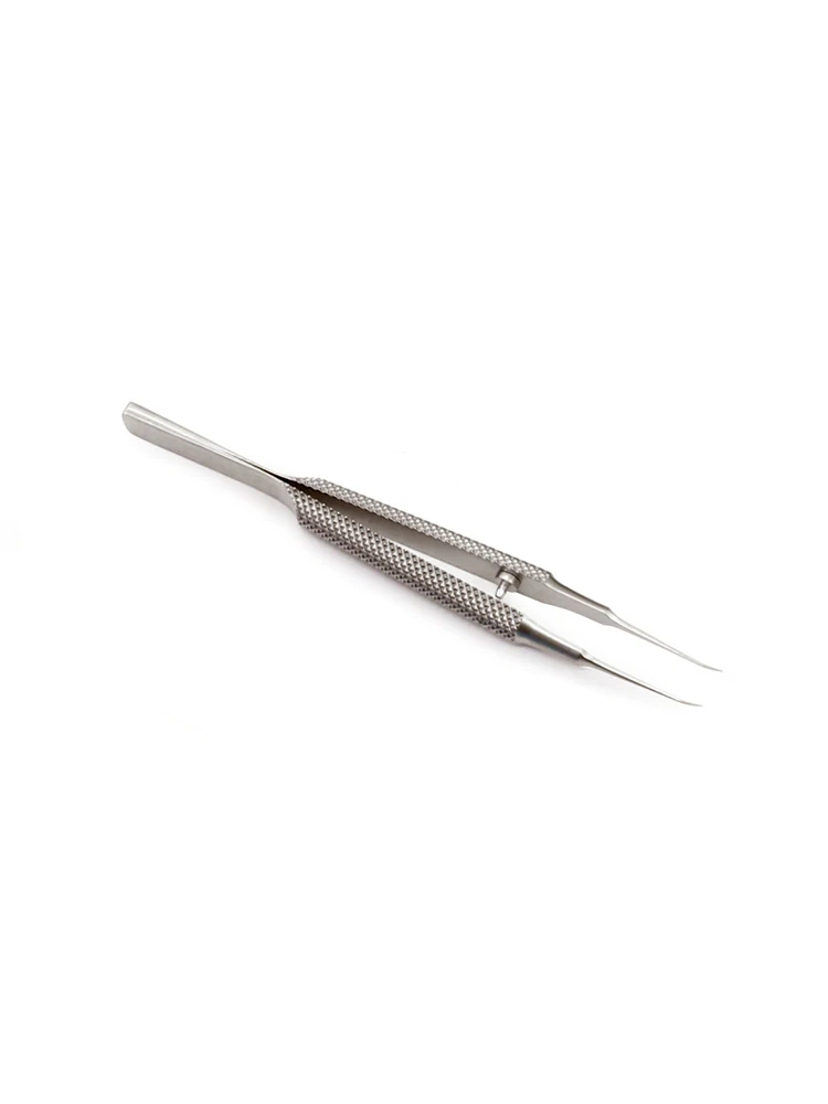 Stainless Steel Microscopic Tweezers Surgical Ophthalmic Instruments Surgical Tools Round Handle Straight Elbow 0.15mm Pointed