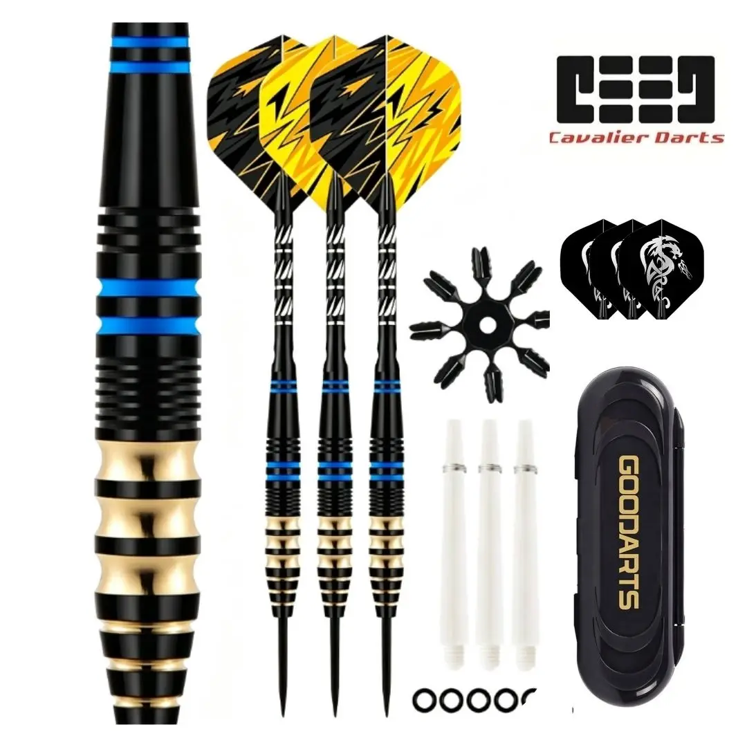3pcs/set Professional Dart  23g Steel Tip Precision Engraved Brass Barrel Darts  Shaft Protector Dart 6Pcs Flight Set