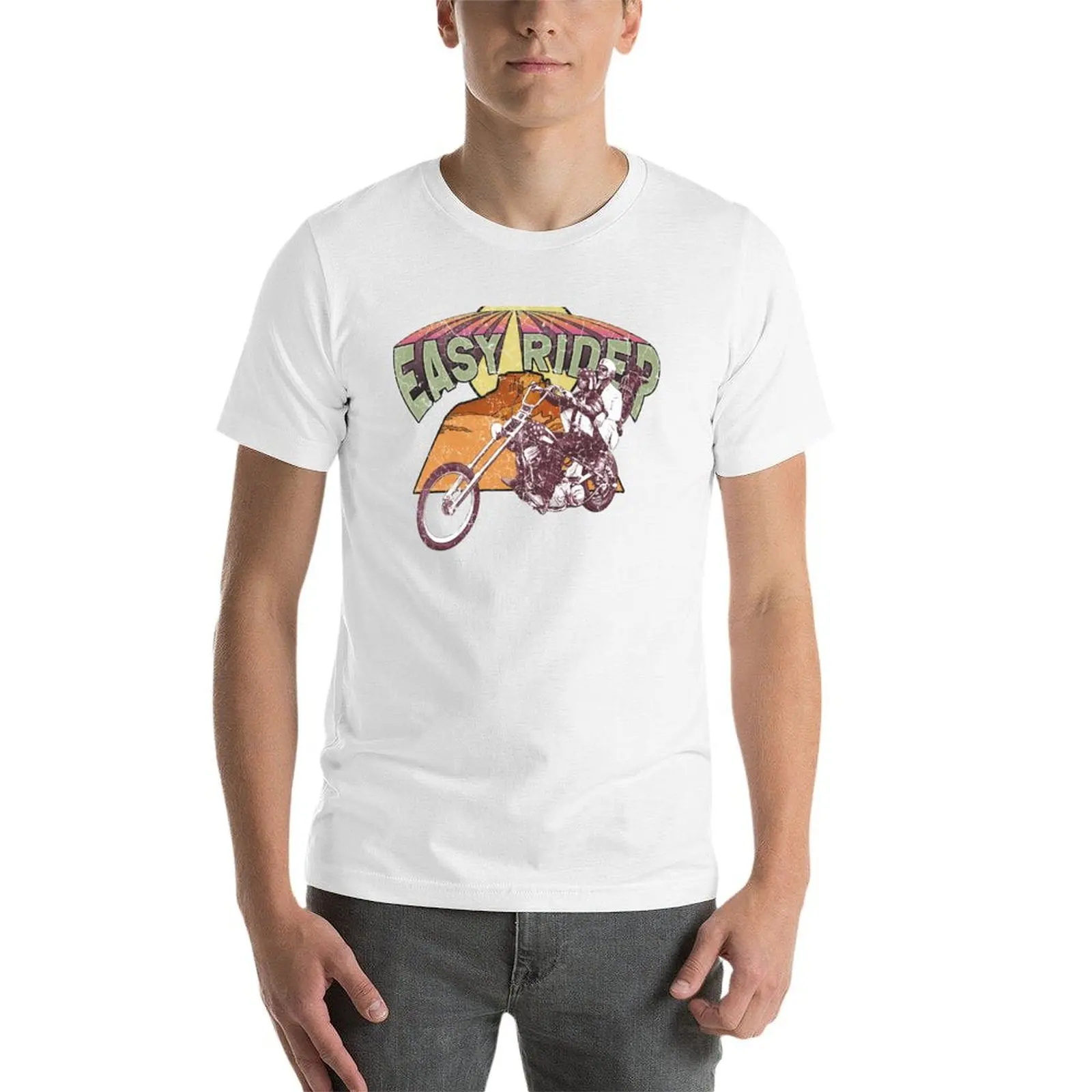 Easy Rider (worn) T-Shirt t shirts for man graphic tees t shirts for man graphic vintage cotton t shirts man 100% T-shirt view 3