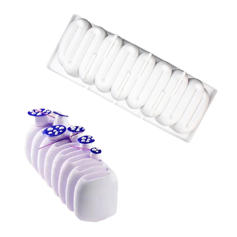 Food Grade Kitchen Bakeware Christmas Long Strip Mousse Cake Moulds Silicone Cake Molds French Mousse Mould Party Pastry Tray