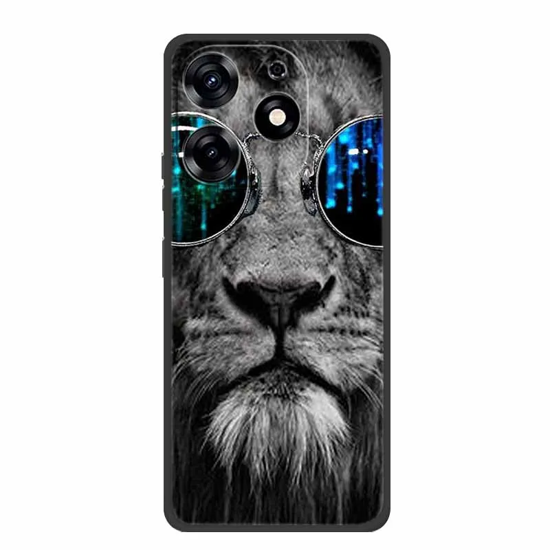 Per Infinix Smart 8 Pro custodia per telefono Cover Lion Wolf Tiger Cat custodia morbida in Silicone nero per custodia Infinix Smart 8 Pro