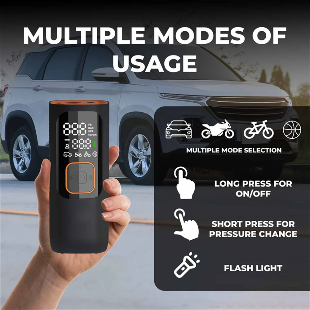 Car Mounted Inflation Pump Portable wireless automatic inflation pump SUV Motorcycle Electric Vehicle  reversible power supply power bank