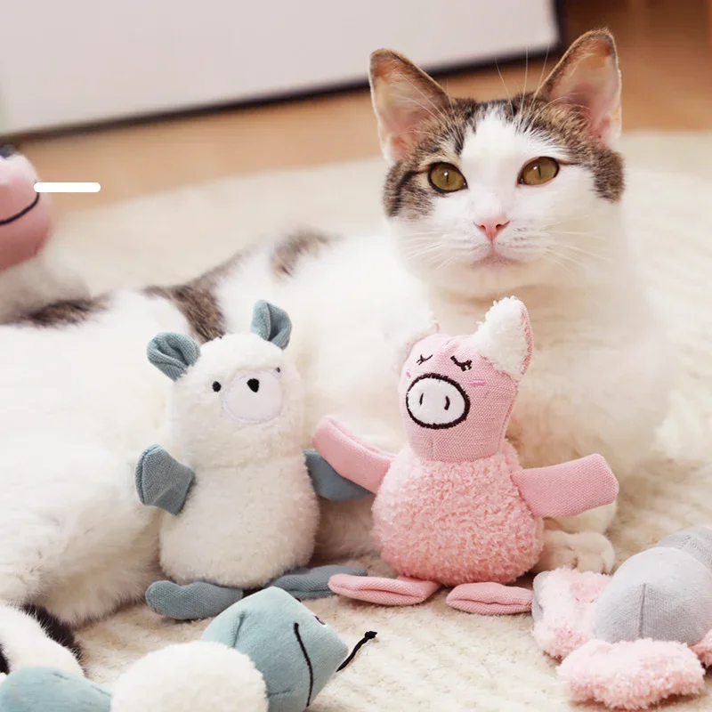 Plush Pig Caterpillar Cat Toy with Catnip, Bite Resistant In