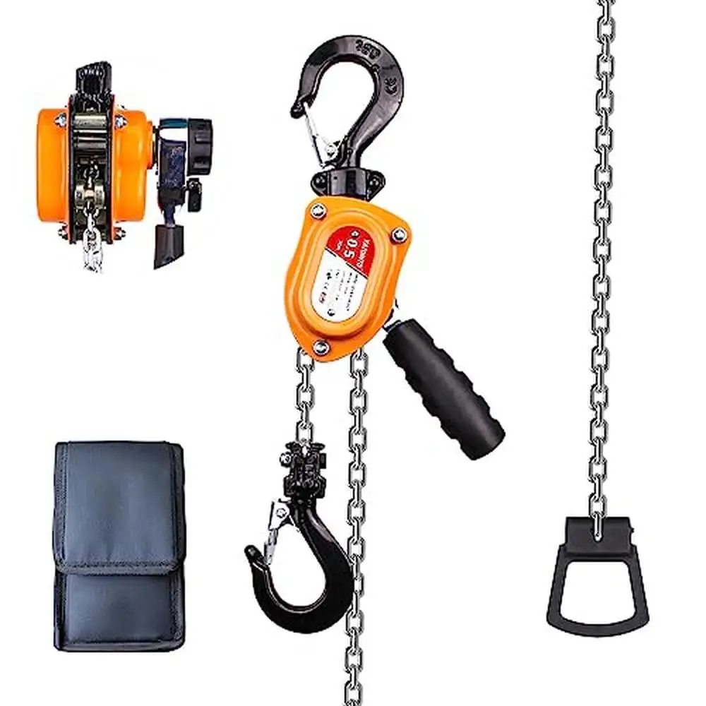 1100lbs Mini Lever Block Hoist 10ft Chain G80 Swivel Hook Safety Warehouse Tool Fix Lifting Construction Workshops Mines Farms