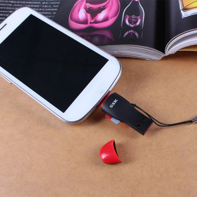 SSK SCRS600 Card Reader Plug And Play Dedicated OTG 180Mbps USB2.0 Micro-SD TF Dual Purpose Card Reader For Android