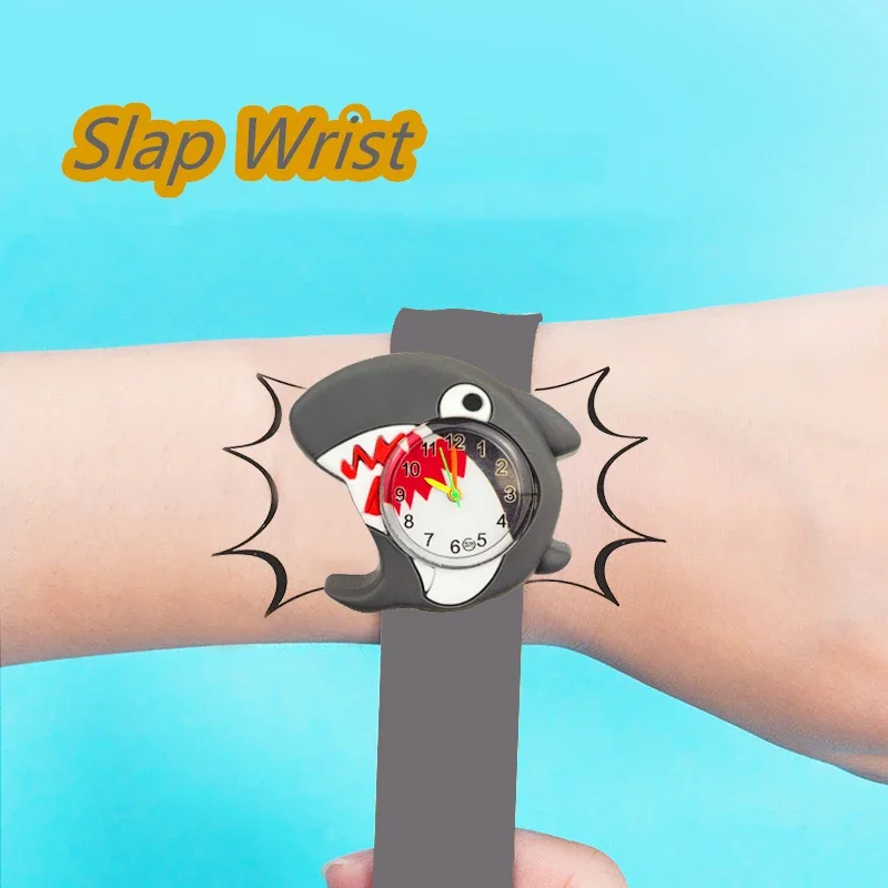 Cartoon Shark Toy Watch for kids Boys Girls Watches Children Birthday Gift Digital Electronics Slap Wristwatch Bracelet Clock