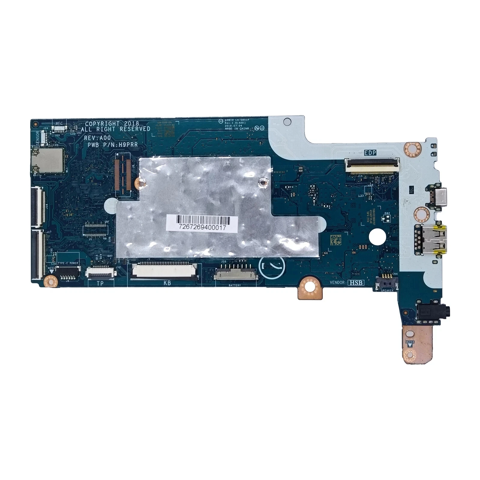 

0CYPK4 For Chromebook 3100 Motherboard LA-G851P SRET0 N4020 4GB 16GB