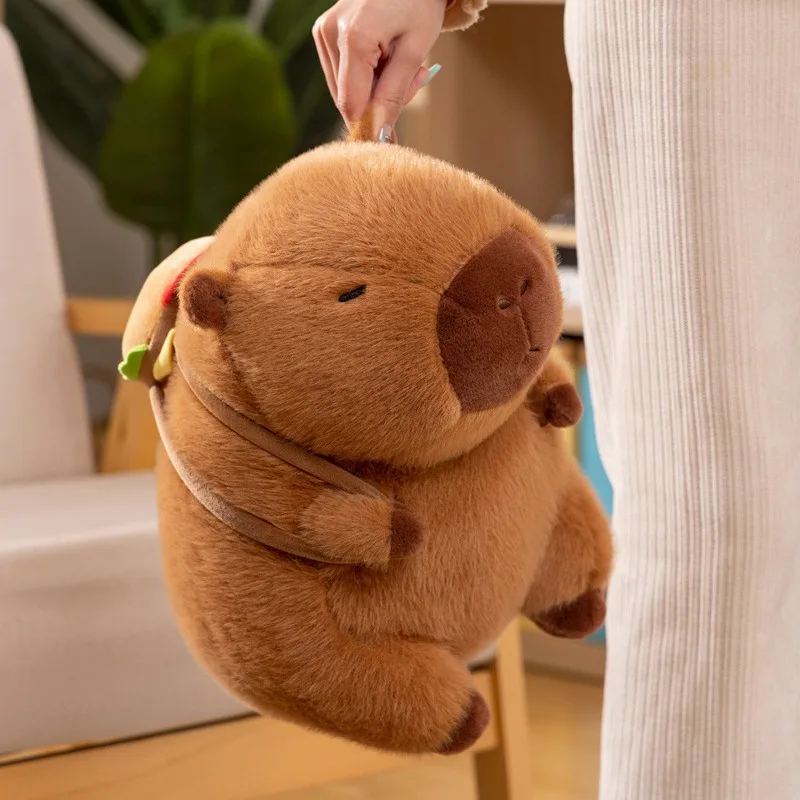 Kapibara boneca brinquedo de pelúcia jogar travesseiro capivara pingente boneca pano boneca kapi puxar colo círculo engraçado presente estudante criança abraço