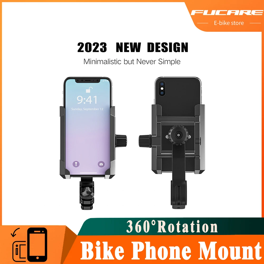 Bike Phone Holder 360° View Universal Bicycle Phone Holder for 4.0-7.2 inch Mobile Phone Stand Shockproof Bracket GPS Clip