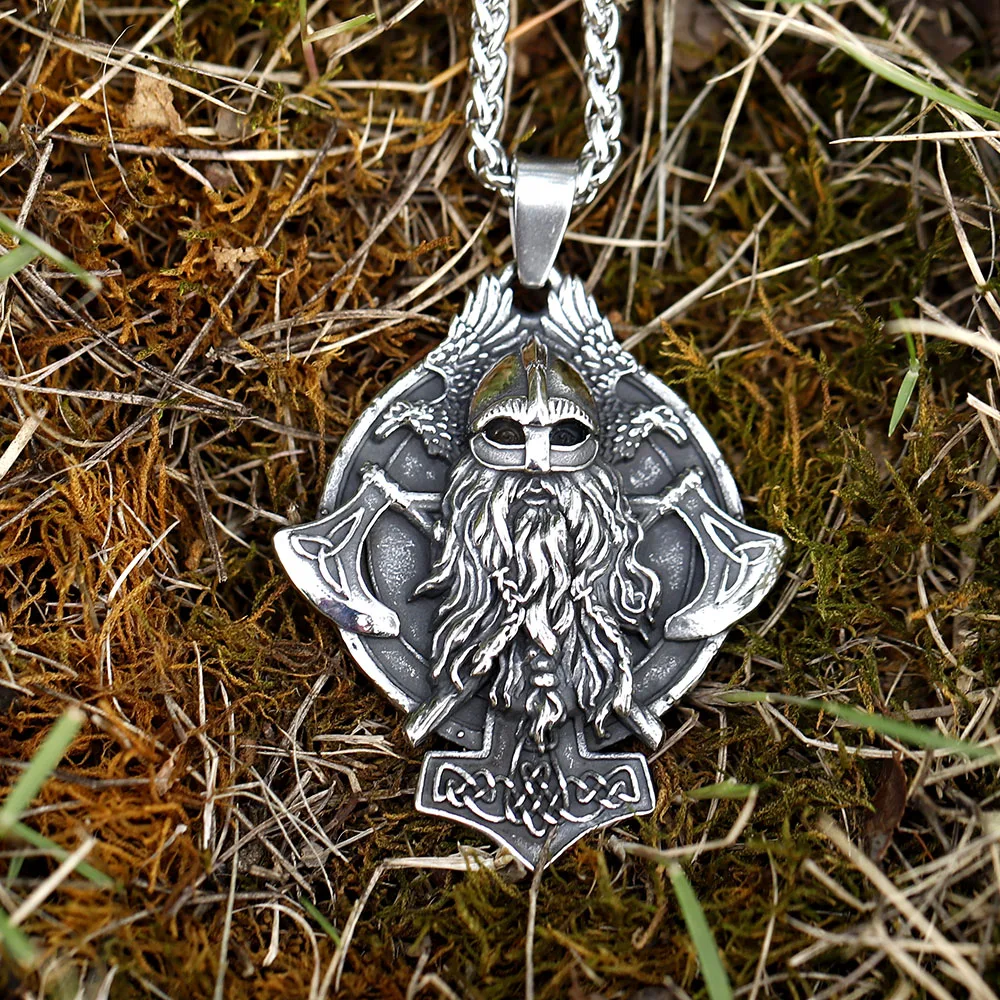 

2022 New Design Stainless Steel Viking Axes Warrior Amulet Pendant For Men Women Drop shipping Gift free shipping