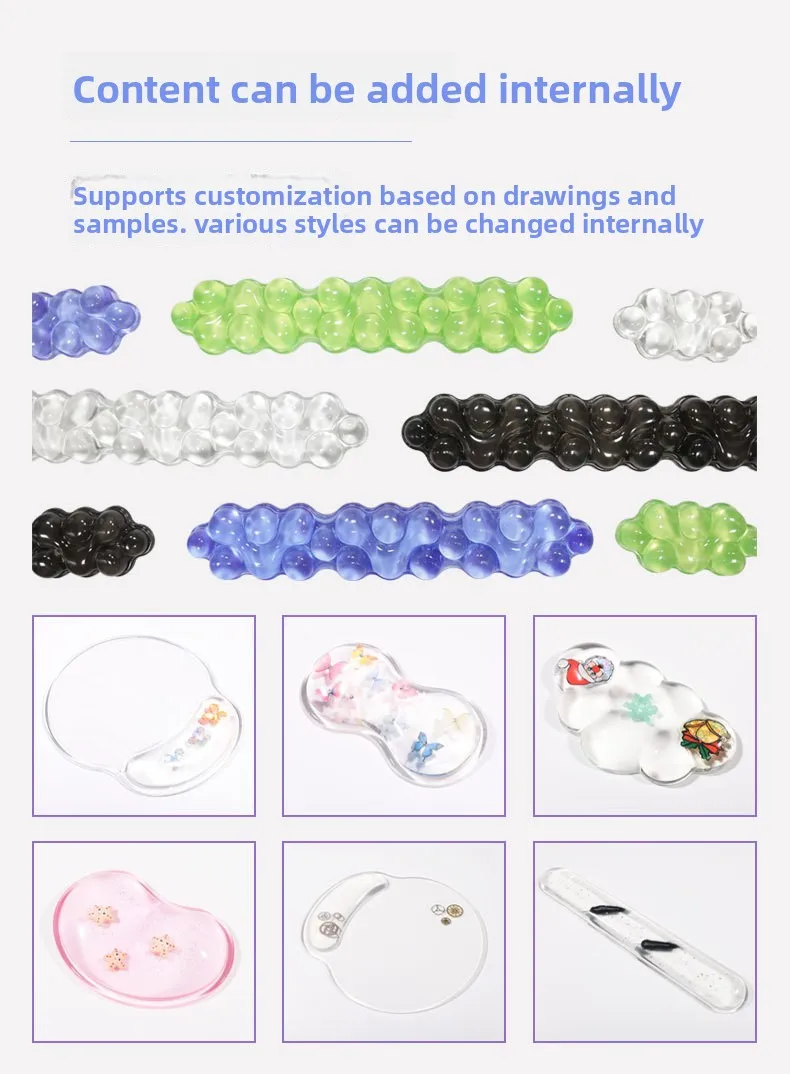 Transparentes Silikon-Handgelenkauflage-Set, Tastatur-Mauspad, Kühlgel, ergonomische Schreibtischunterstützung für Büro und Gaming, 4 Farben – Detail 6