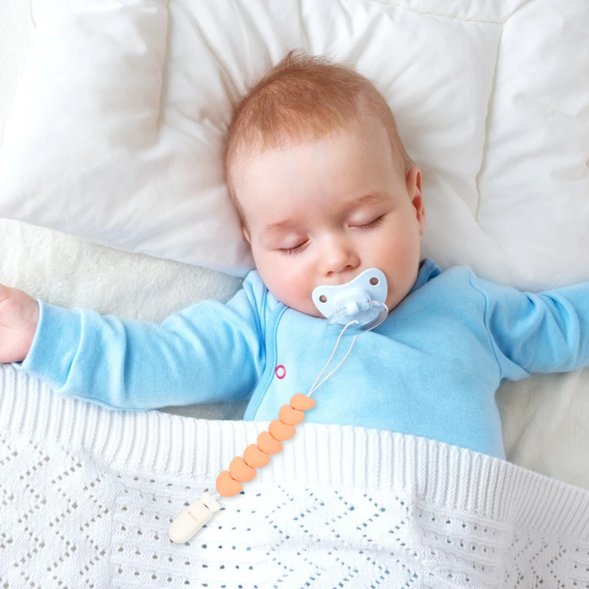 

2PCS Pacifier Chain Durable SafePlastic Preventing Clip Newborn Teether Portable Infants Cases Holder