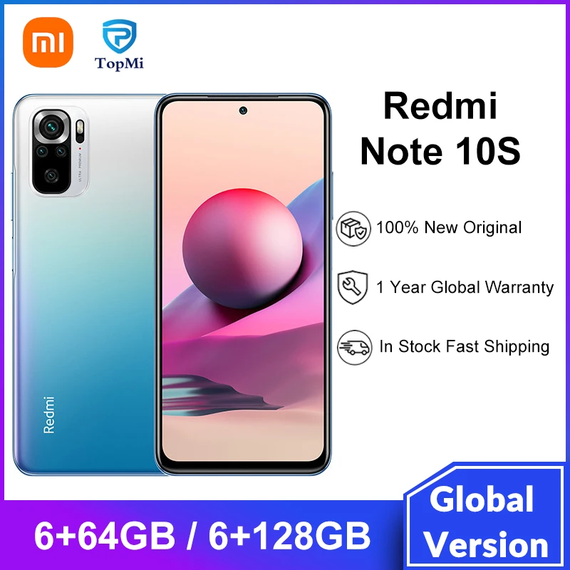 

Xiaomi Redmi Note 10 S 6 ГБ 128 ГБ/64 ГБ Helio G95 64-мегапиксельная четырехъядерная камера 6,43 дюйма AMOLED DotDisplay 33 Вт 5000 мАч глобальная версия Note 10 S