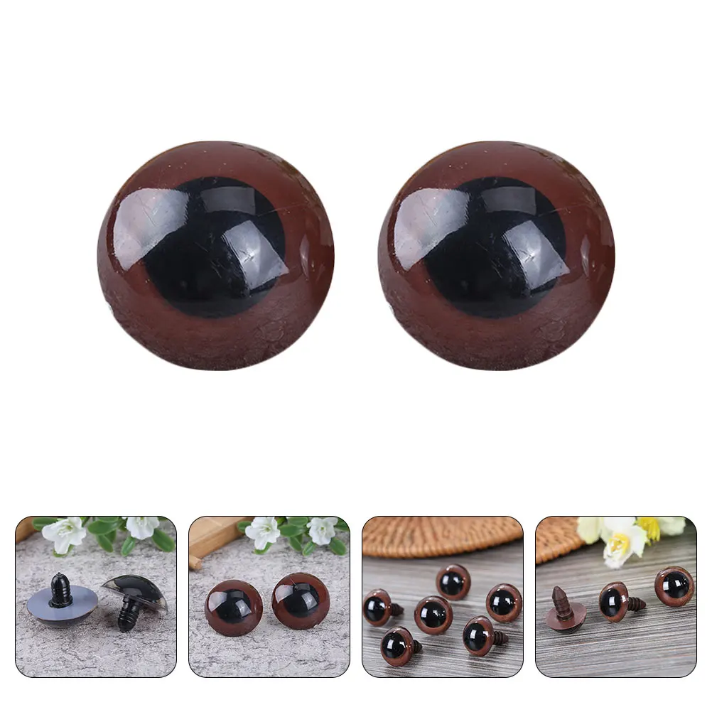 

20pcs Brown Bear Eyes 30mm Crystal Safety for Stuffed Animals Amigurumi Crochet Crafts Accessories Parts