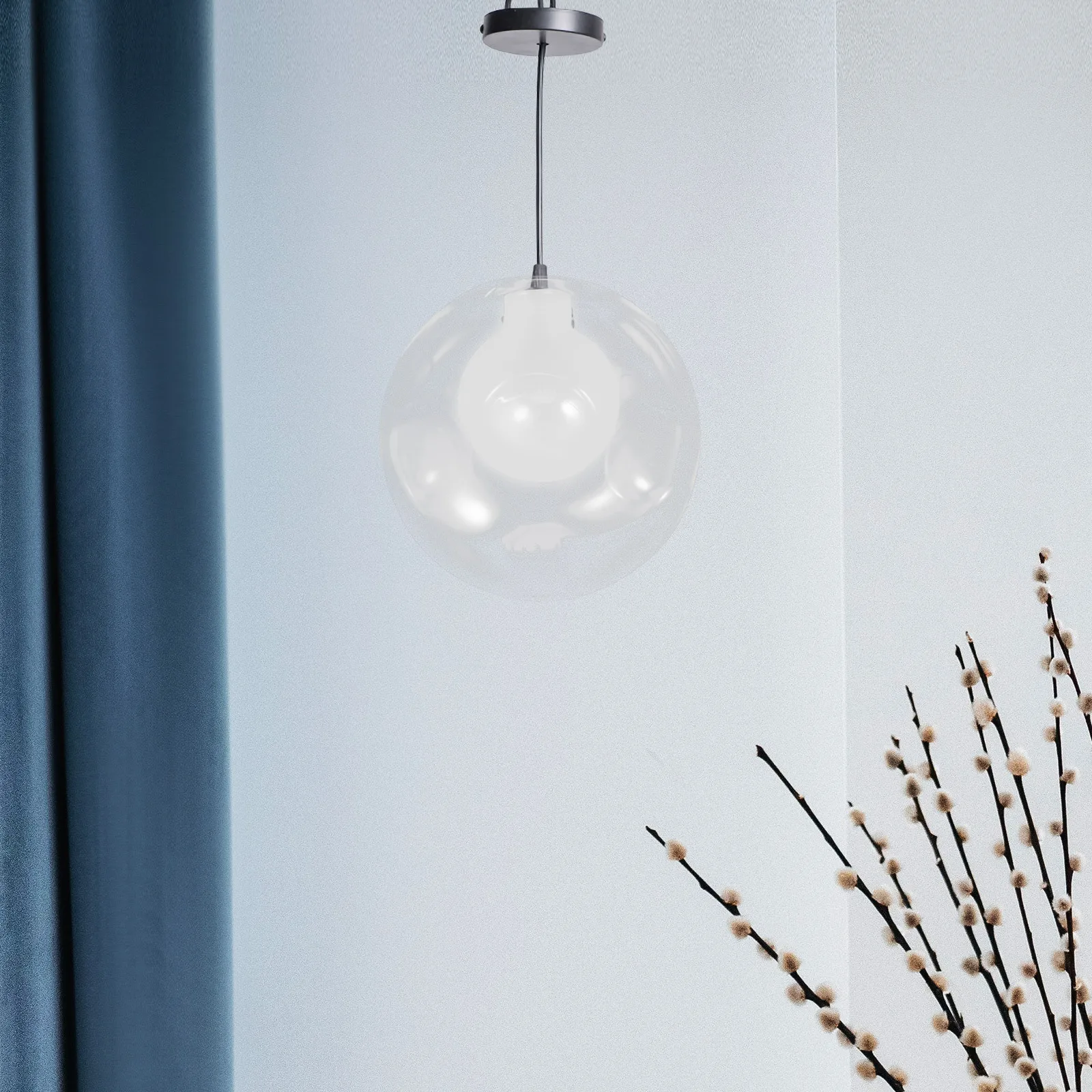 

120Mm Glass Lamp Shade Replacement Globe for Hanging Pendant Lights Clear Sphere Light Fixture Cover Bright Illumination Living