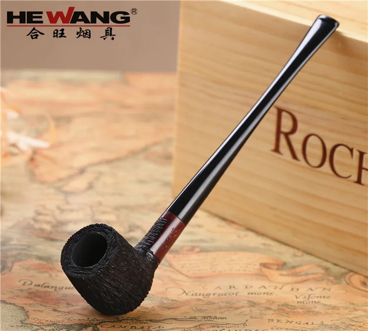 Reading Brierwood Pipe Tobacco Pipe Special Long Bucket 3MM filter Wooden Tobacco Smoke Pipe