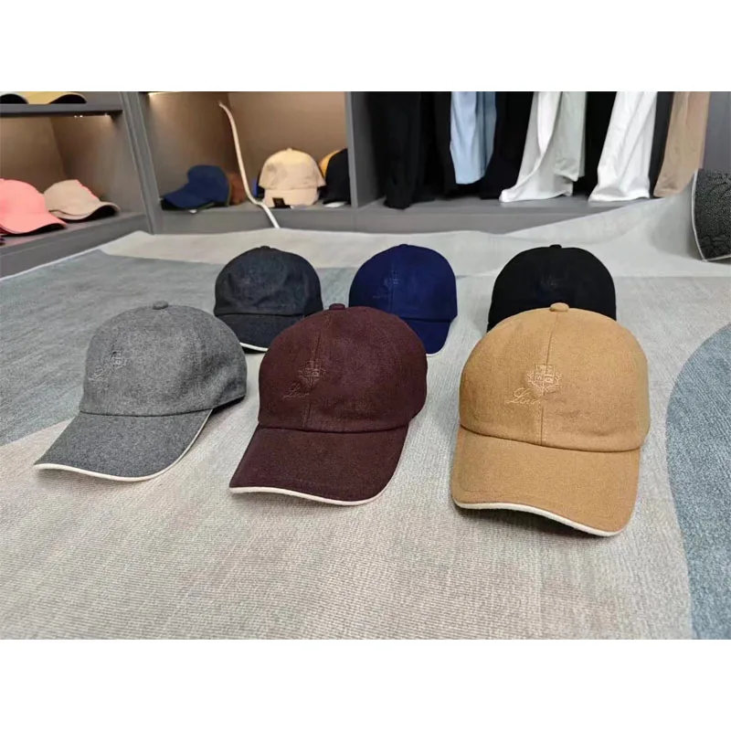 Loro Pi**a Autumn and winter models cashmere outdoor duck tongue cap new spring and fall cap fashion leisure embroidery breathab