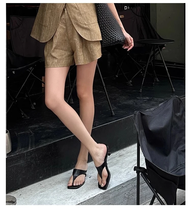 Sandalias retro minimalistas tacón aguja para mujer exterior pantuflas - imagen 5