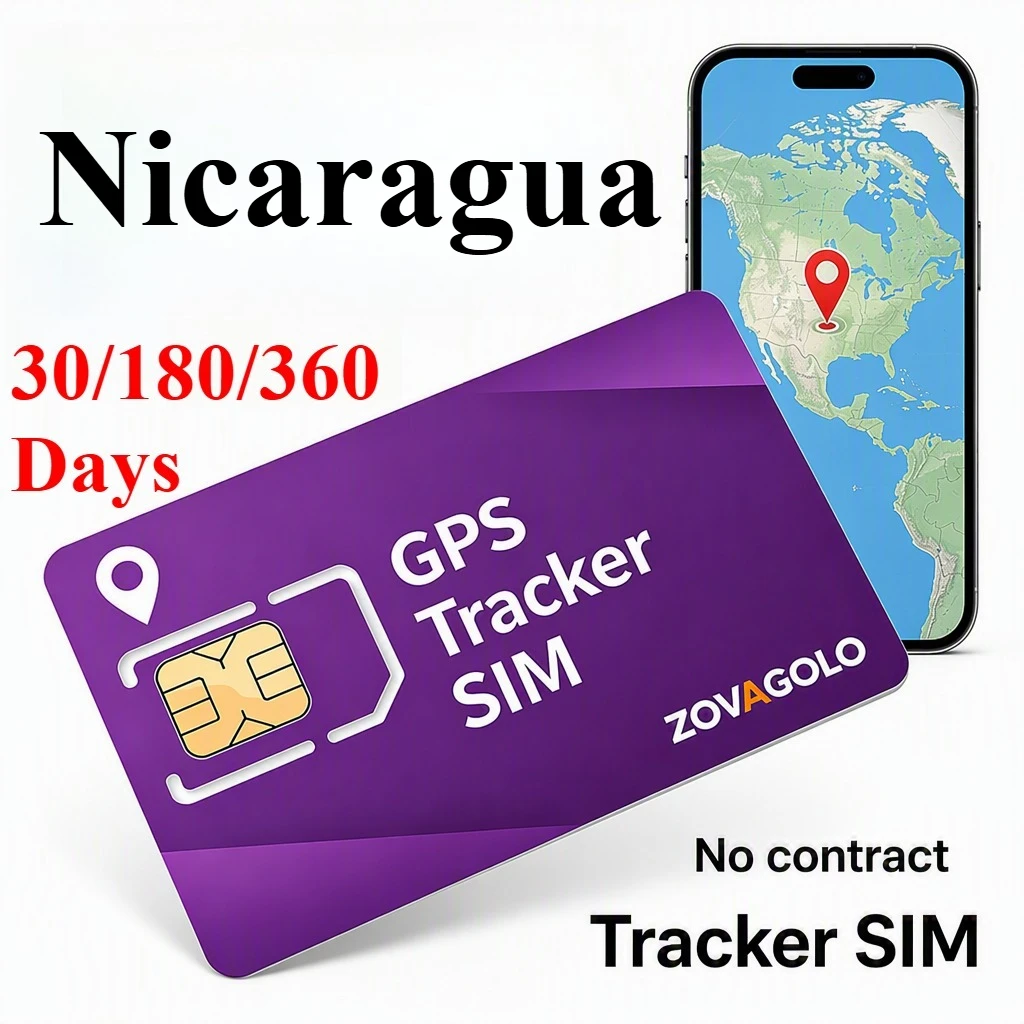 Nicaragua No Hidden Fee GPS Data Only SIM, Rural Family Safety Tracker, 30D30MB /180D180MB /360D360MB