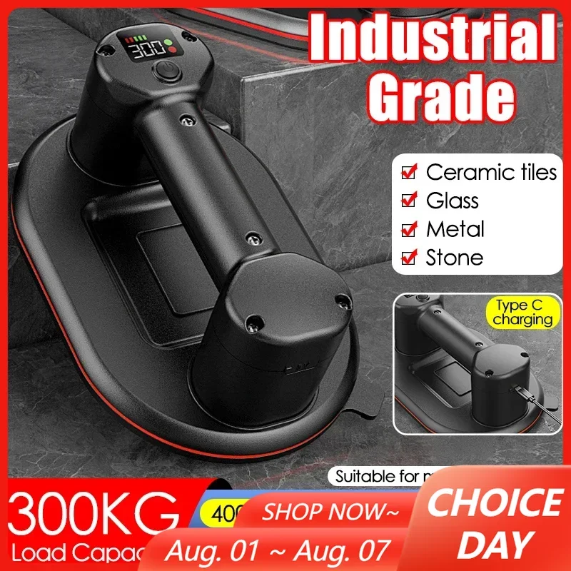 intelligent-display-industrial-grade-electric-vacuum-suction-cup-300kg-load-heavy-duty-granite-tile-glass-lifter-4000mah-battery