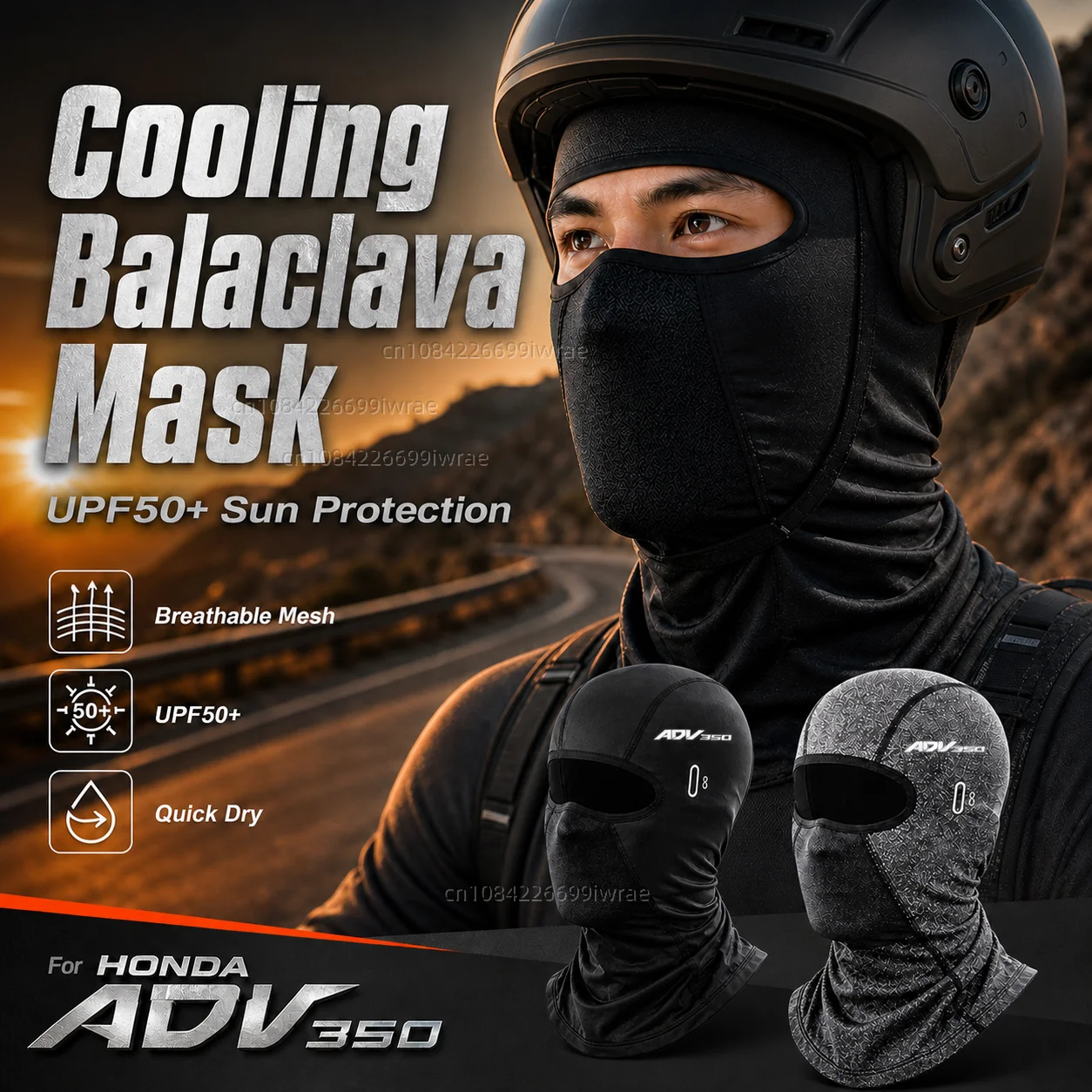 Cooling Motorcycle Balaclava Mask UPF50+ UV Protection Breathable Face Cover Summer For HONDA ADV350 ADV 350 2021 2022