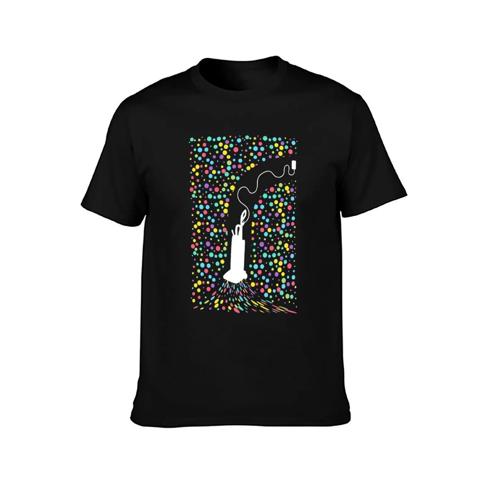 Vacuum! T-Shirt, Summer Casual Cotton Tee, Oversized Streetwear Tops, Vintage Graphic Print, Loose Fit Short Sleeve, 100% Cotton
