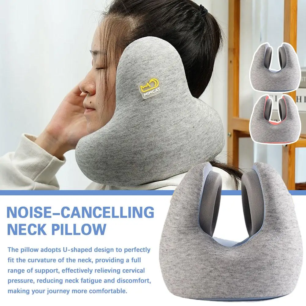 U Shaped Noise Reduction 30Db Neck Pillows Noise Cancelling Pillow Travel Sleep Pillow Cervical Healthcare Soft Neck Support