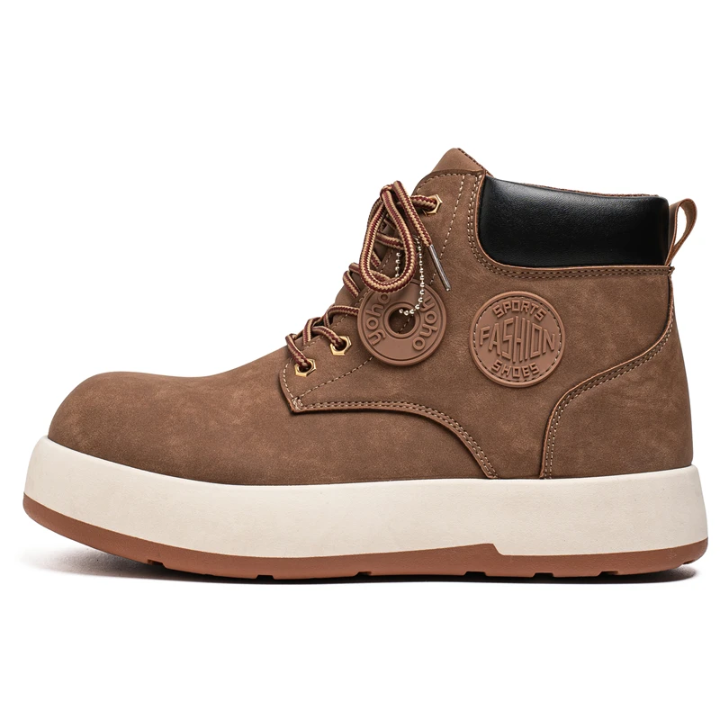 أحذية VIPOL خريفية جديدة للرجال غير رسمية للمشي لمسافات طويلة على الطراز البريطاني، نعل سميك لزيادة الارتفاع ملابس عمل كبيرة الرأس أحذية غير رسمية