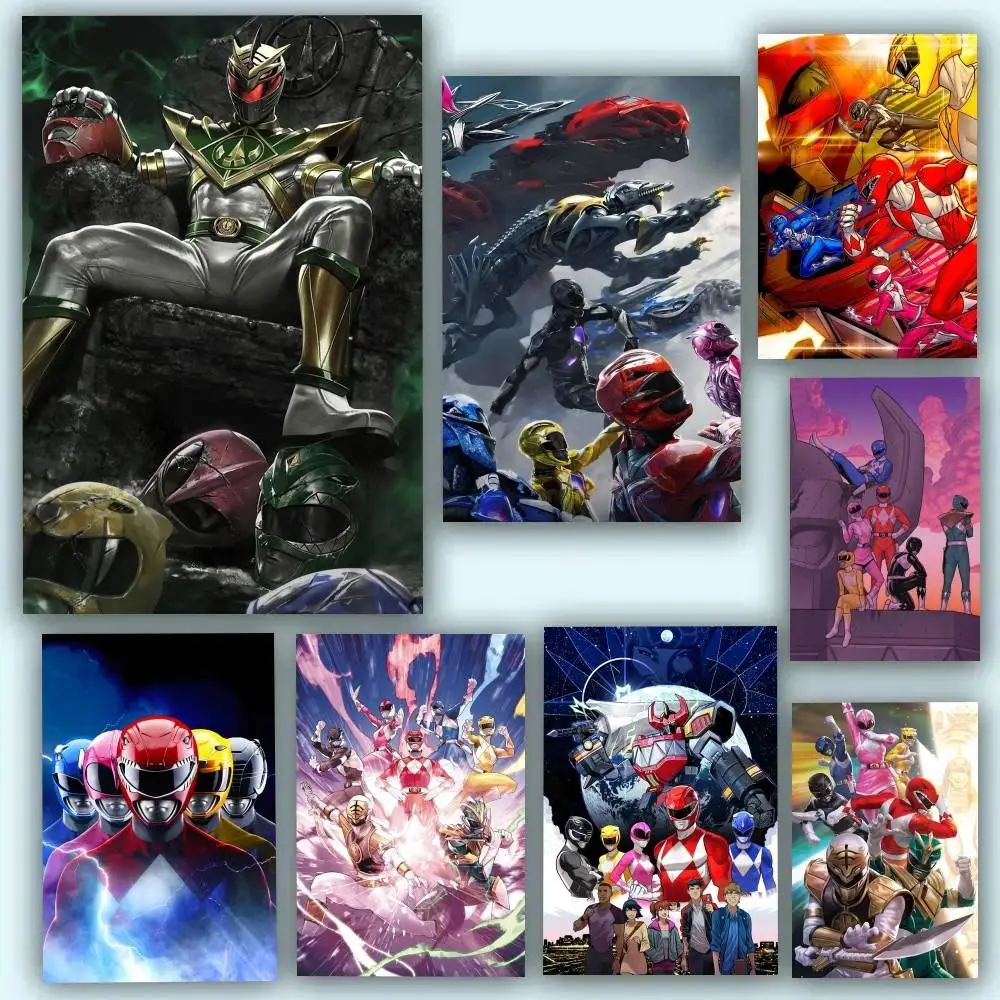 Anime TV P-Power R-Rangers Posters Self Adhesive Waterproof Ideal For Living Room Bedroom Bar Decoration
