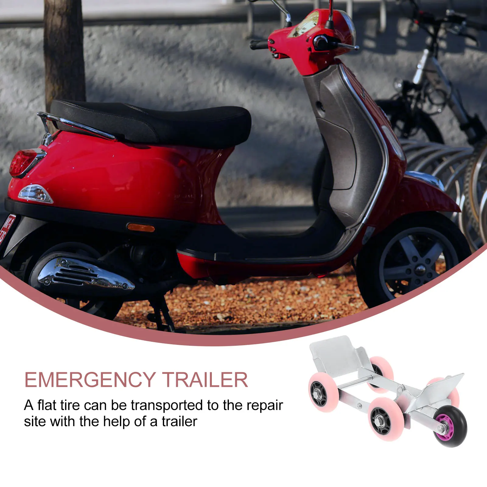 

Electric Vehicle Trailer Caster Wheel Trolley Car Mover Portable Dolly For Motorcycle Vehicle Efficient Design