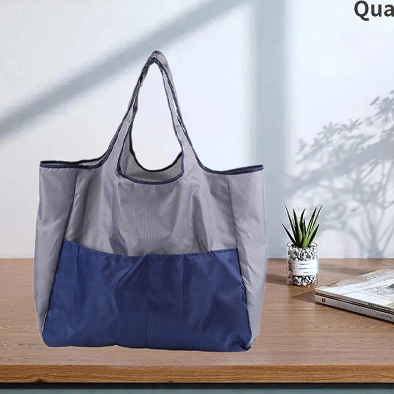 Large-Capacity Foldable Shopping Bag Women\'S Stock Bags Reusable Handbags Eco Friendly Bags Grocery Beach Toy Storage Bag