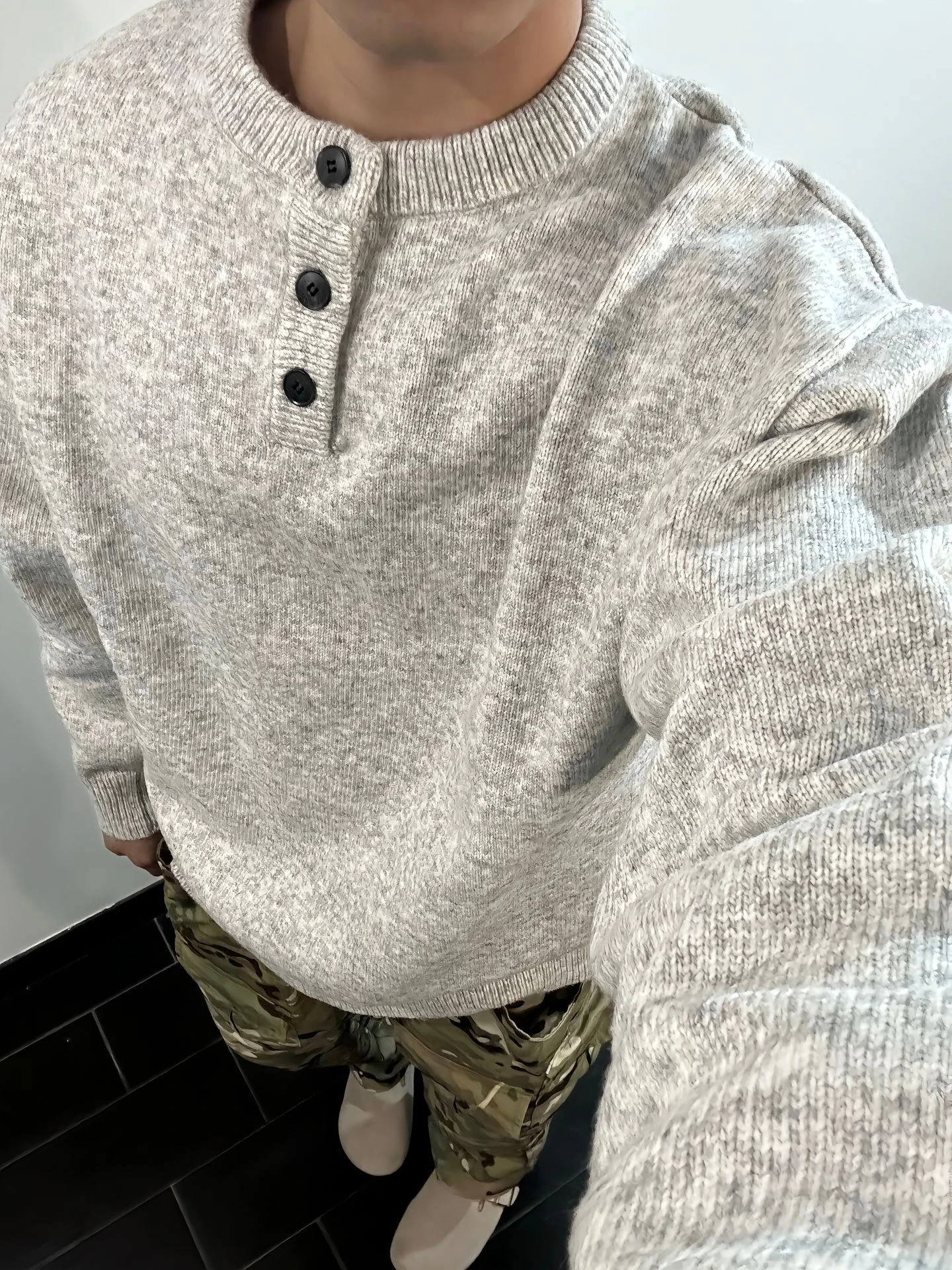 

Мужской вязаный свитер с воротником-стойкой, удлиненный, для повседневной носки, осенне-зимний, модный, удобный трикотажный топ