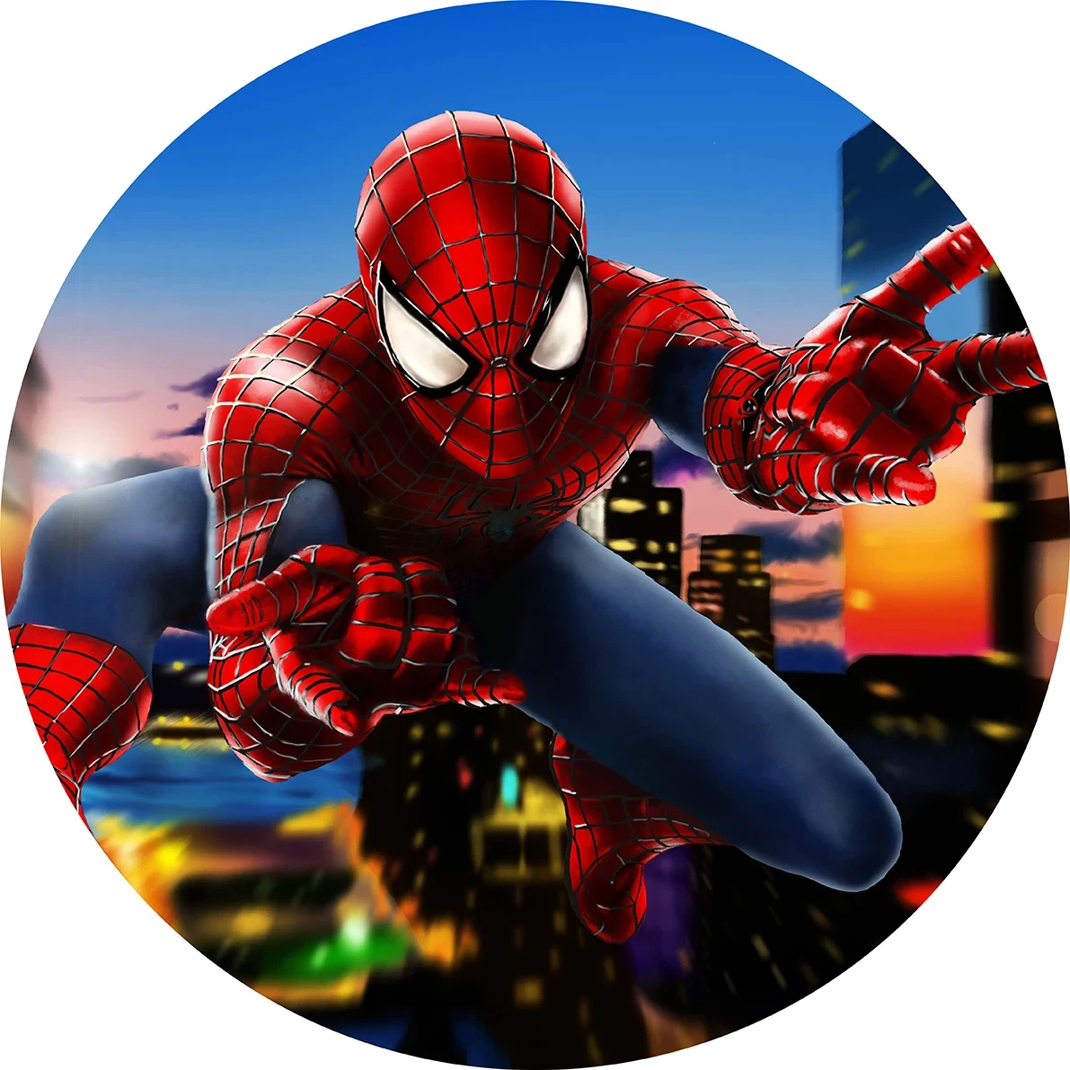 Spiderman Round Backdrops Custom Superhero Children Birthday Party Photography Poster Studio Wall Decoration Background