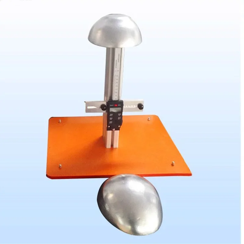 Wear the height measuring instrument, and  vertical spacing of the helmet wears  height.
