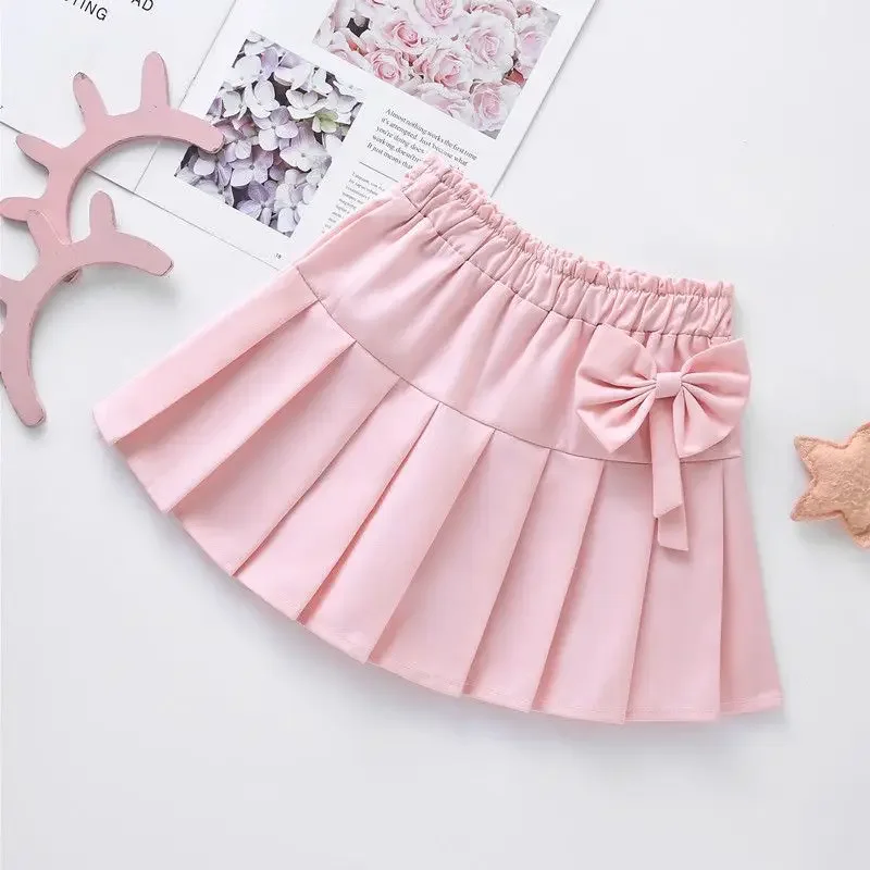 

Baby Girls Skirts 2024 New Princess Soft Cotton Bow Design Children Skirts Girls Kids Short Culotte Skirts for Girls 4-14 Years