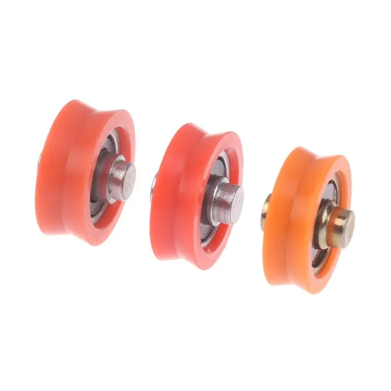 3Pcs  Groove Plastic Roller Bearing with Shaft POM Nylon Wheel Guide For Sliding Gate Track Window Rail System view 5