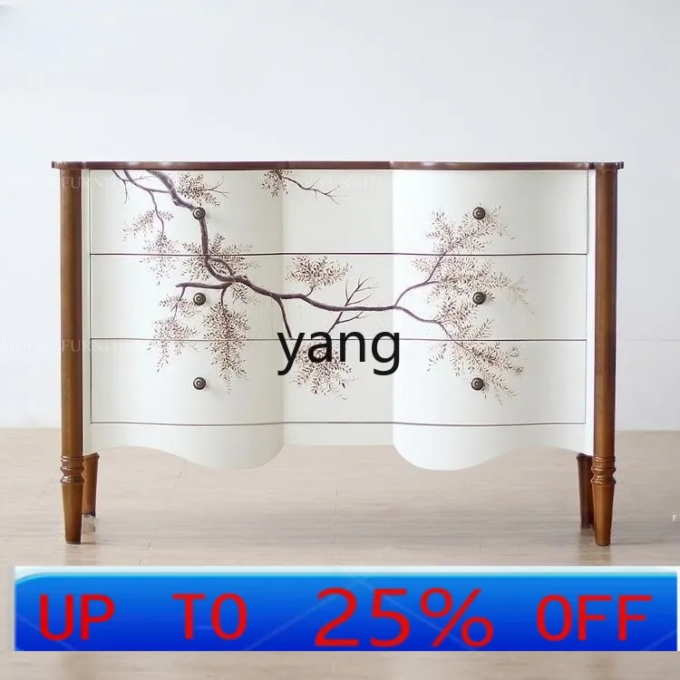 

LHH European neoclassical painted entrance cabinet side cabinet