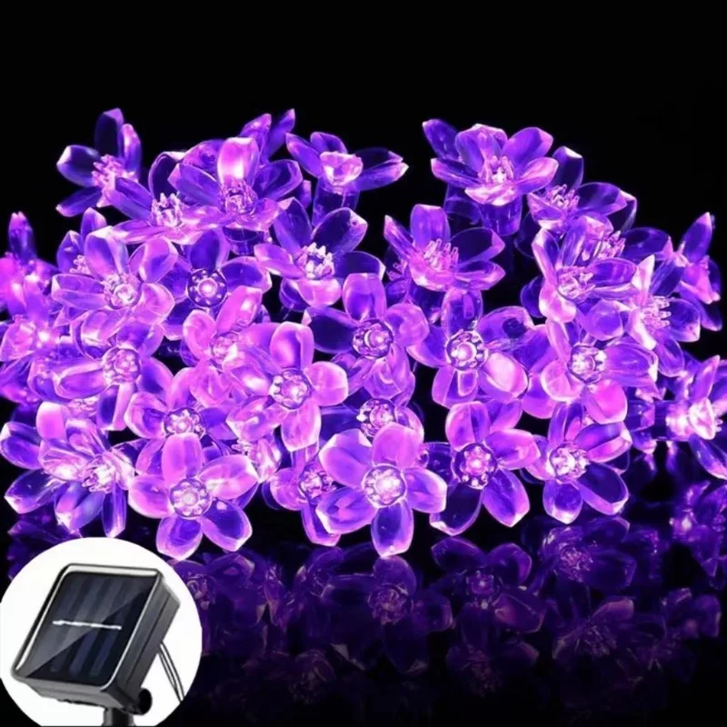 

Waterproof Solar Fairy Light String Outdoor Simulation Flower Wreath for Christmas Garden Wedding Courtyard Decoration