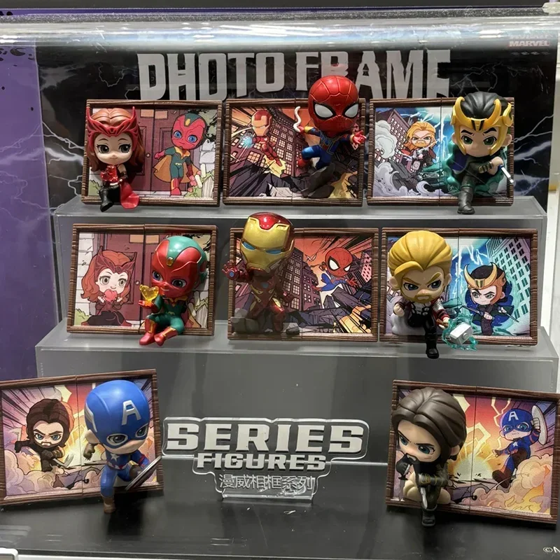 Marvel Heroes Picture Frame Series Blind Box Winter Soldier Iron Man Captain America Cute Doll Fashion Boys Toys Decoration Gift