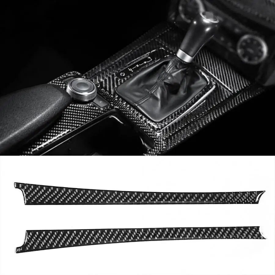 

2Pcs Carbon Fiber Center Console Gear Shift Trim Strip Fit for Mercedes-Benz C-Class W204 2005 2006 2007 2008 2009-2012