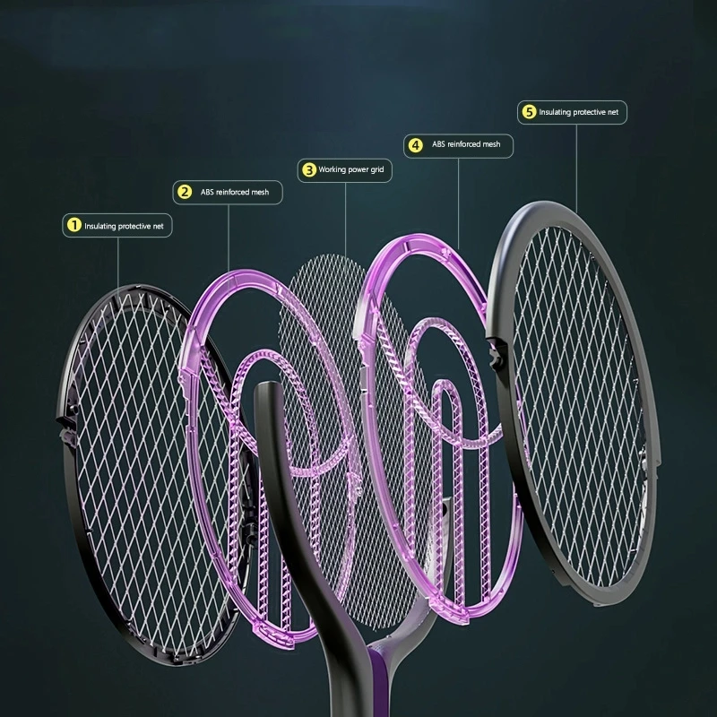 Midea Multi Functional 2in1 Mosquito Killer Swatter Retractable Electric Racket Rechargeable USB Mosquito Swatter Home Appliance