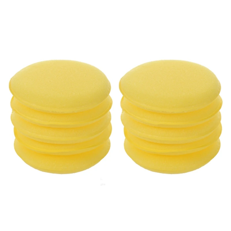 

10 X Yellow Car Wax Polish Applicator Pad Large 5Inch Soft Foam Sponge Pads